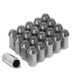 Gunmetal Aluminum M12x1.50 50MM Hexagon Close Acorn Tuner 20x Conical Lug Nuts-Accessories-BuildFastCar