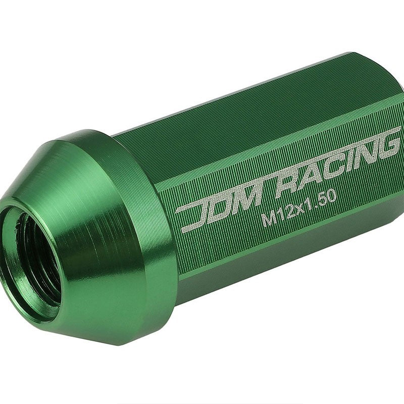 Green Aluminum M12x1.50 50MM Hexagon Close End Acorn Tuner 20x Conical Lug Nuts-Accessories-BuildFastCar