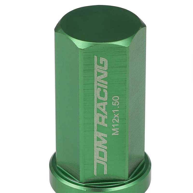 Green Aluminum M12x1.50 50MM Hexagon Close End Acorn Tuner 20x Conical Lug Nuts-Accessories-BuildFastCar