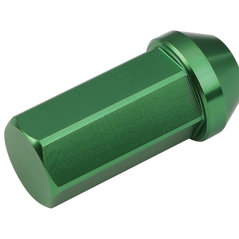 Green Aluminum M12x1.50 50MM Hexagon Close End Acorn Tuner 20x Conical Lug Nuts-Accessories-BuildFastCar
