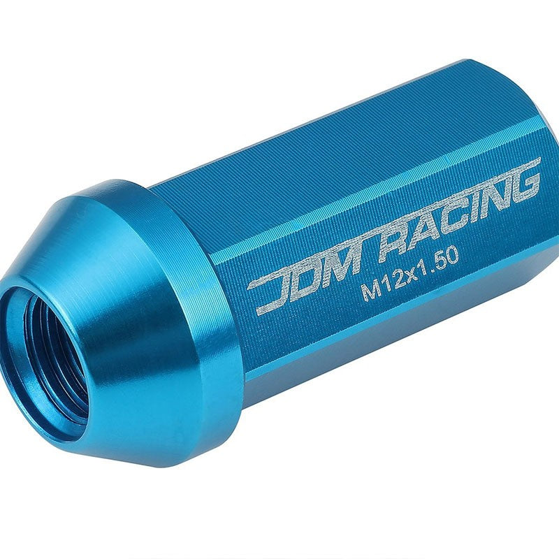 Light Blue Aluminum M12x1.50 50MM Hexagon Close Acorn Tuner 20x Conical Lug Nuts-Accessories-BuildFastCar