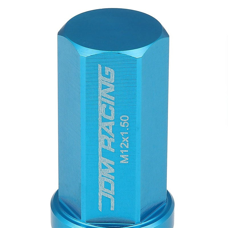 Light Blue Aluminum M12x1.50 50MM Hexagon Close Acorn Tuner 20x Conical Lug Nuts-Accessories-BuildFastCar