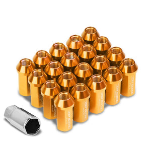 Orange Aluminum M12x1.50 50MM Hexagon Close End Acorn Tuner 20x Conical Lug Nuts-Accessories-BuildFastCar