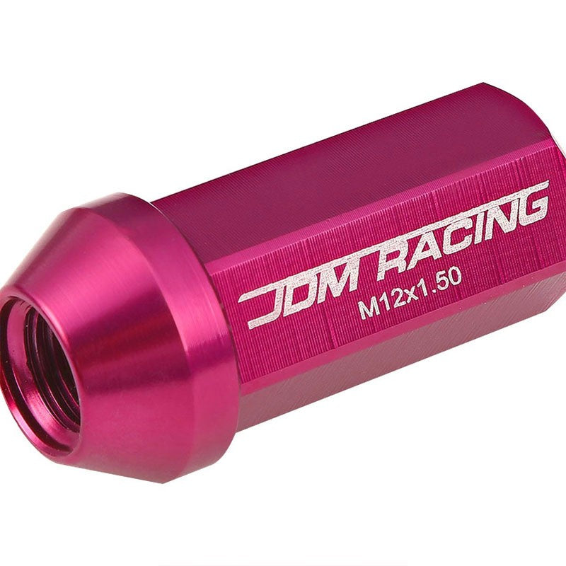 Pink Aluminum M12x1.50 50MM Hexagon Close End Acorn Tuner 20x Conical Lug Nuts-Accessories-BuildFastCar