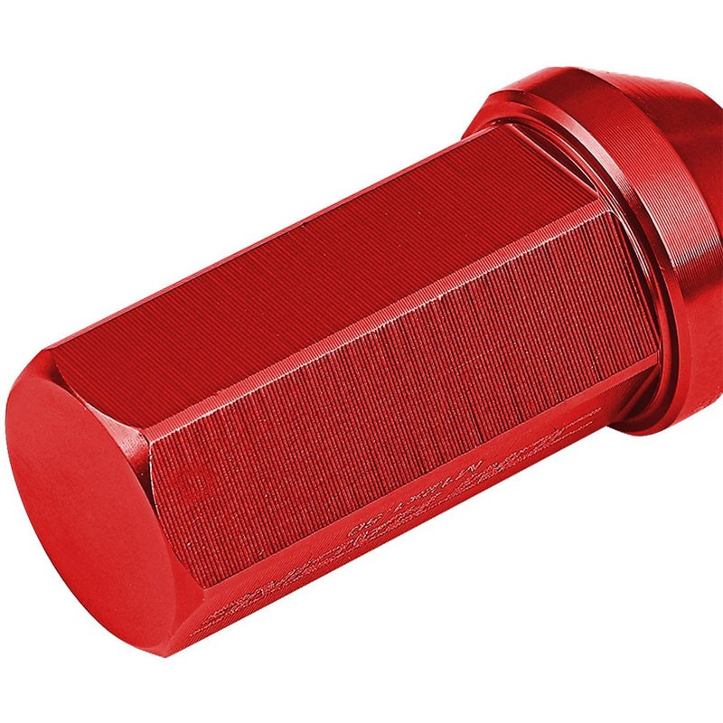 Red Aluminum M12x1.50 50MM Hexagon Close End Acorn Tuner 20x Conical Lug Nuts-Accessories-BuildFastCar