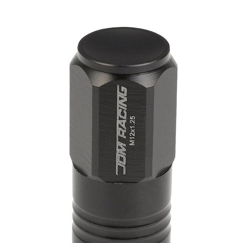 Black Aluminum M12x1.25 50MM Tall Close End Acorn Tuner 20x Conical Lug Nuts-Accessories-BuildFastCar