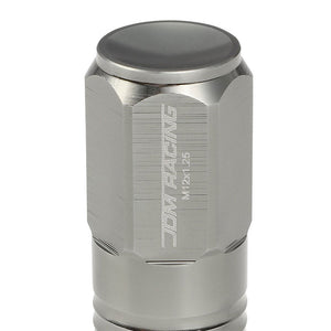 Gunmetal Aluminum M12x1.25 50MM Tall Close End Acorn Tuner 20x Conical Lug Nuts-Accessories-BuildFastCar
