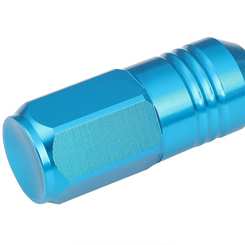 Light Blue Aluminum M12x1.25 50MM Tall Close Acorn Tuner 20x Conical Lug Nuts-Accessories-BuildFastCar