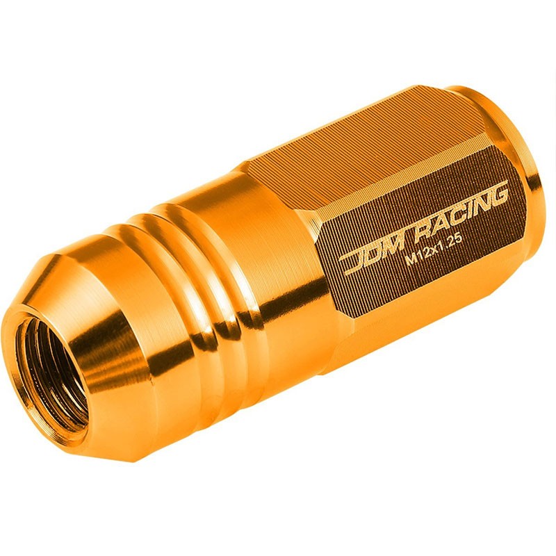 Orange Aluminum M12x1.25 50MM Tall Close End Acorn Tuner 20x Conical Lug Nuts-Accessories-BuildFastCar