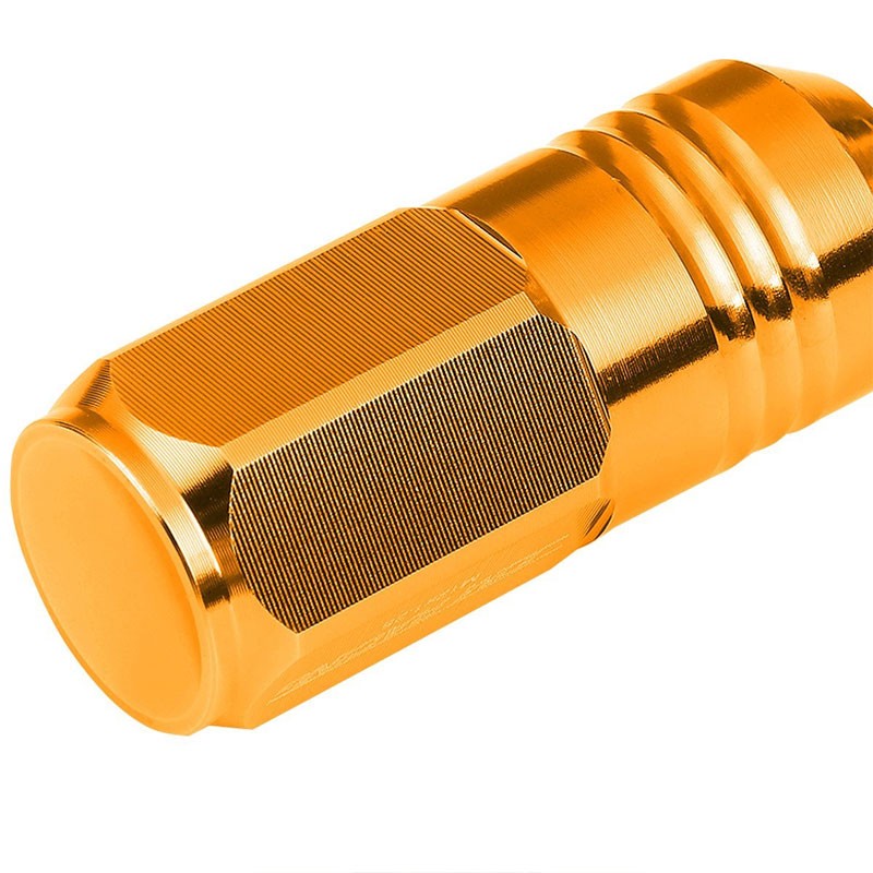 Orange Aluminum M12x1.25 50MM Tall Close End Acorn Tuner 20x Conical Lug Nuts-Accessories-BuildFastCar