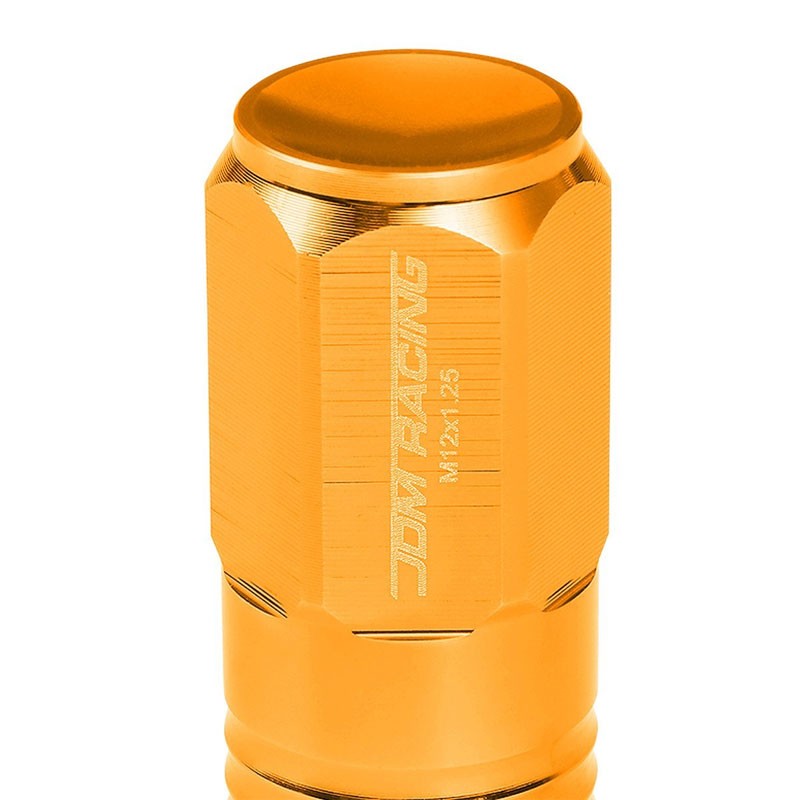 Orange Aluminum M12x1.25 50MM Tall Close End Acorn Tuner 20x Conical Lug Nuts-Accessories-BuildFastCar