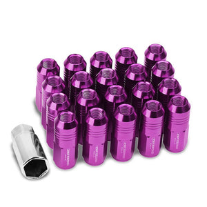 Purple Aluminum M12x1.25 50MM Tall Close End Acorn Tuner 20x Conical Lug Nuts-Accessories-BuildFastCar