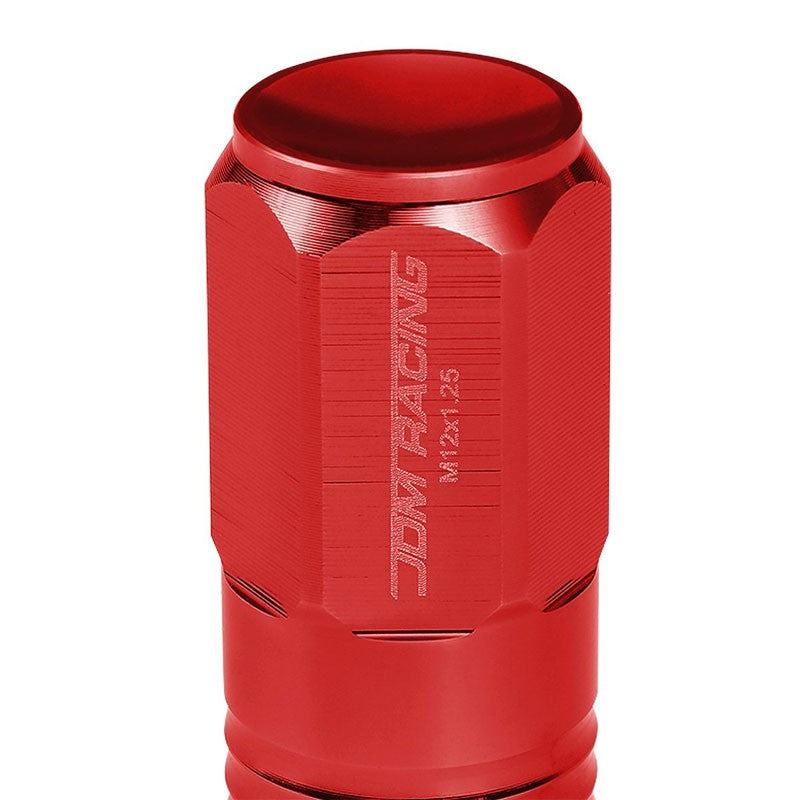 Red Aluminum M12x1.25 50MM Height Close End Acorn Tuner 20x Conical Lug Nuts-Accessories-BuildFastCar
