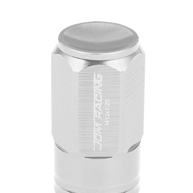 Silver Aluminum M12x1.25 50MM Tall Close End Acorn Tuner 20x Conical Lug Nuts-Accessories-BuildFastCar