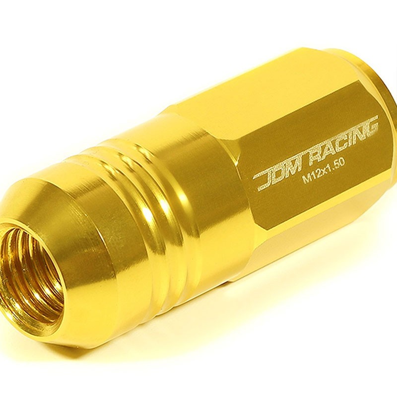 Gold Aluminum M12x1.50 50MM Tall Close End Acorn Tuner 20x Conical Lug Nuts-Accessories-BuildFastCar