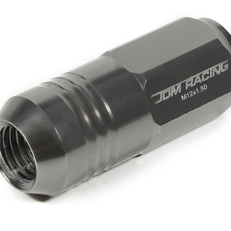 Gunmetal Aluminum M12x1.50 50MM Tall Close End Acorn Tuner 20x Conical Lug Nuts-Accessories-BuildFastCar