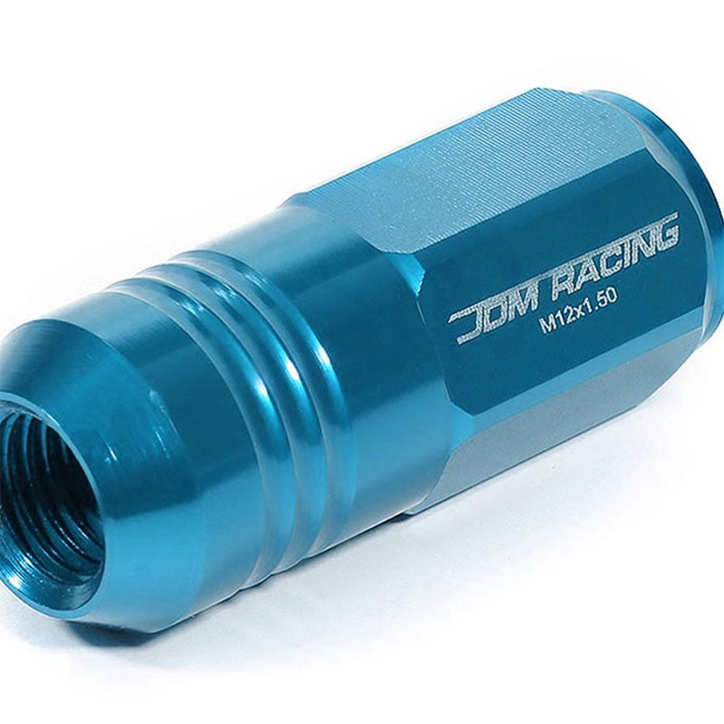 Light Blue Aluminum M12x1.50 50MM Tall Close Acorn Tuner 20x Conical Lug Nuts-Accessories-BuildFastCar