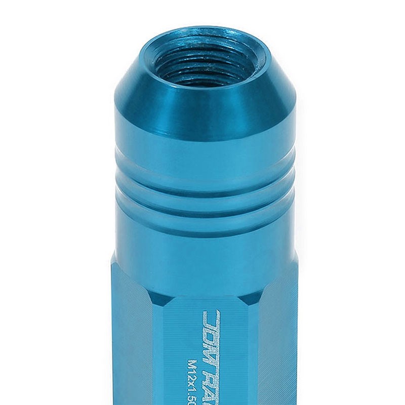Light Blue Aluminum M12x1.50 50MM Tall Close Acorn Tuner 20x Conical Lug Nuts-Accessories-BuildFastCar