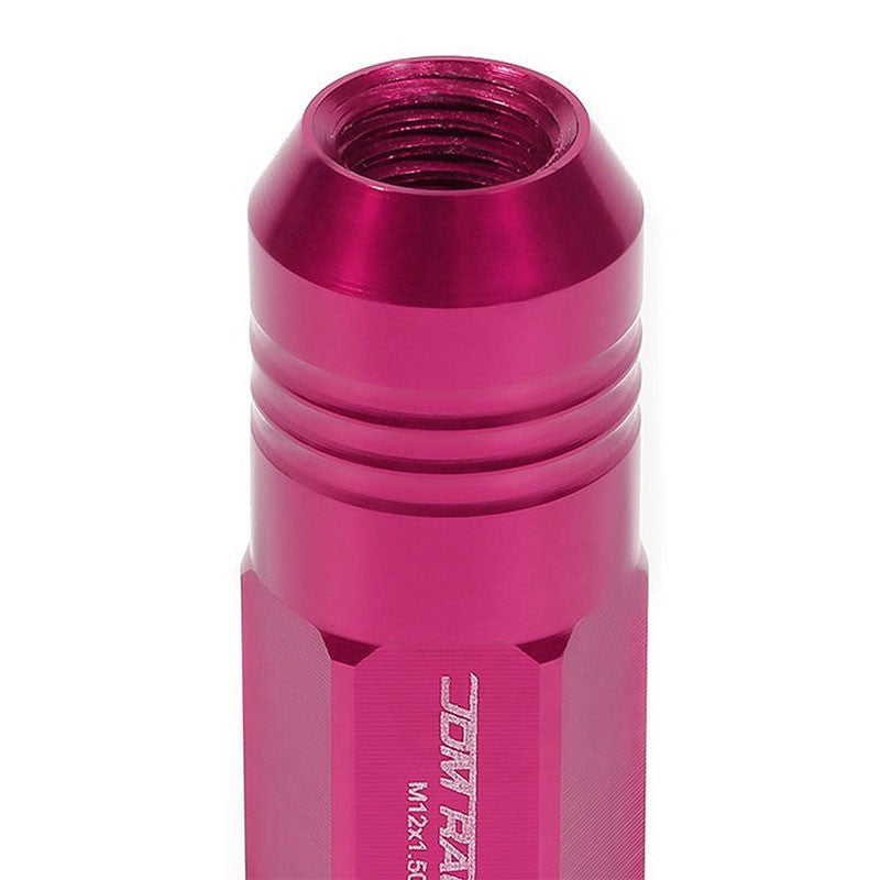Pink Aluminum M12x1.50 50MM Tall Close End Acorn Tuner 20x Conical Lug Nuts-Accessories-BuildFastCar