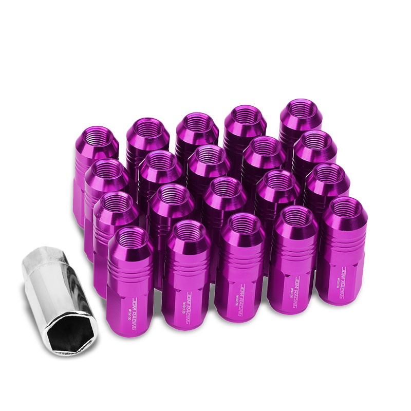 Purple Aluminum M12x1.50 50MM Tall Close End Acorn Tuner 20x Conical Lug Nuts-Accessories-BuildFastCar