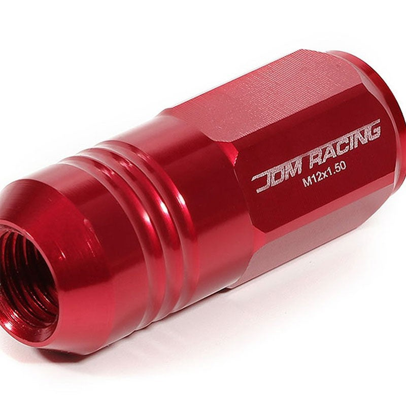 Red Aluminum M12x1.50 50MM Height Close End Acorn Tuner 20x Conical Lug Nuts-Accessories-BuildFastCar