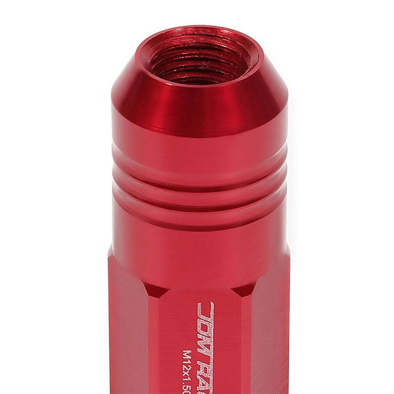 Red Aluminum M12x1.50 50MM Height Close End Acorn Tuner 20x Conical Lug Nuts-Accessories-BuildFastCar