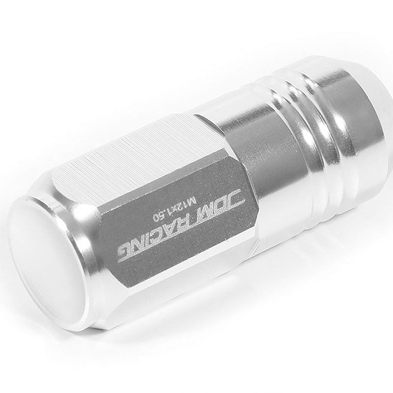 Silver Aluminum M12x1.50 50MM Tall Close End Acorn Tuner 20x Conical Lug Nuts-Accessories-BuildFastCar