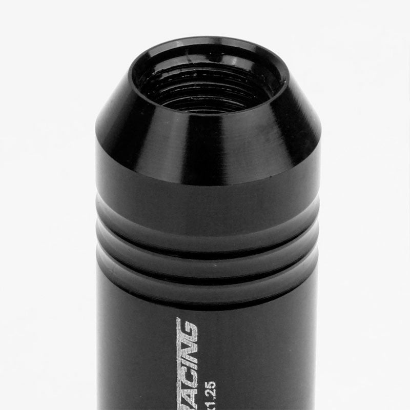 Black Aluminum M12x1.25 60MM Hexagon Open End Acorn Tuner 20x Conical Lug Nuts-Accessories-BuildFastCar