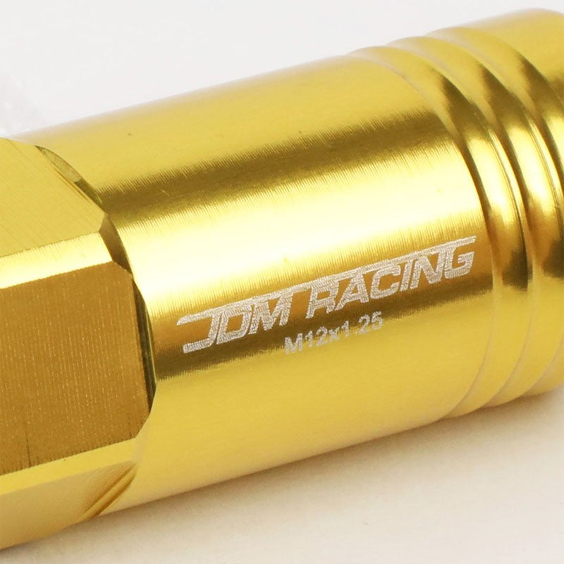 Gold Aluminum M12x1.25 60MM Hexagon Open End Acorn Tuner 20x Conical Lug Nuts-Accessories-BuildFastCar