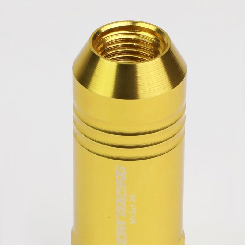 Gold Aluminum M12x1.25 60MM Hexagon Open End Acorn Tuner 20x Conical Lug Nuts-Accessories-BuildFastCar