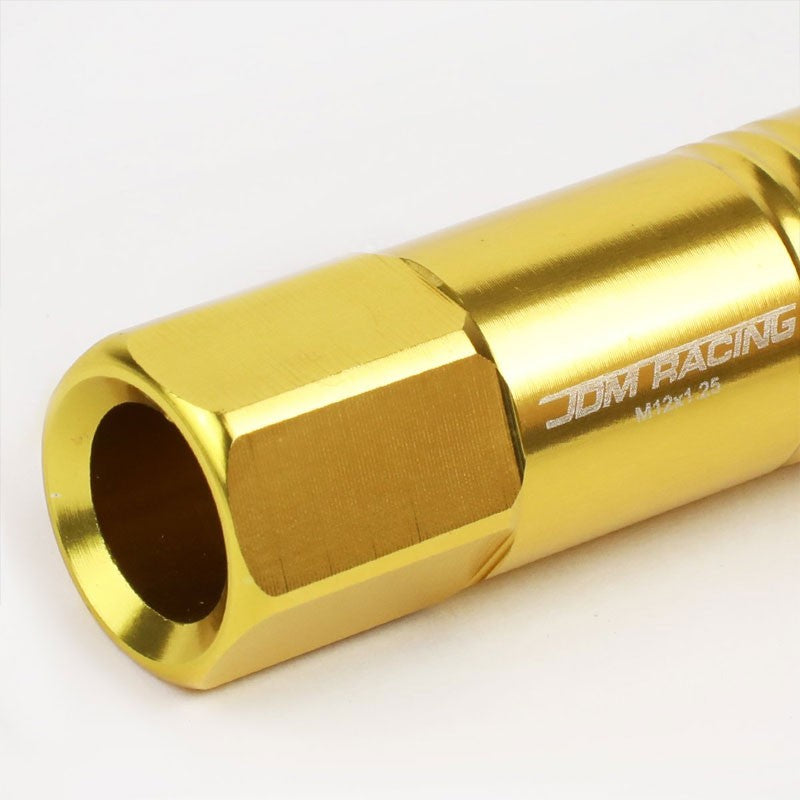 Gold Aluminum M12x1.25 60MM Hexagon Open End Acorn Tuner 20x Conical Lug Nuts-Accessories-BuildFastCar