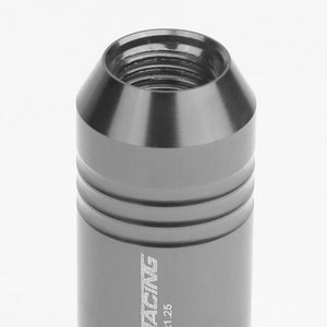 Gunmetal Aluminum M12x1.25 60MM Hexagon Open Acorn Tuner 20x Conical Lug Nuts-Accessories-BuildFastCar