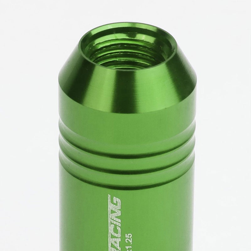 Green Aluminum M12x1.25 60MM Hexagon Open End Acorn Tuner 20x Conical Lug Nuts-Accessories-BuildFastCar