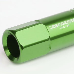 Green Aluminum M12x1.25 60MM Hexagon Open End Acorn Tuner 20x Conical Lug Nuts-Accessories-BuildFastCar