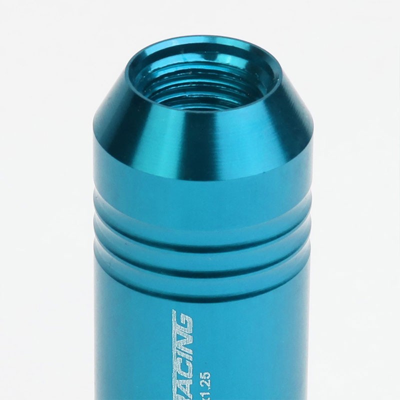 Light Blue Aluminum M12x1.25 60MM Hexagon Open Acorn Tuner 20x Conical Lug Nuts-Accessories-BuildFastCar