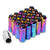 Neo Chrome Aluminum M12x1.25 60MM Hexagon Open Acorn Tuner 20x Conical Lug Nuts-Accessories-BuildFastCar