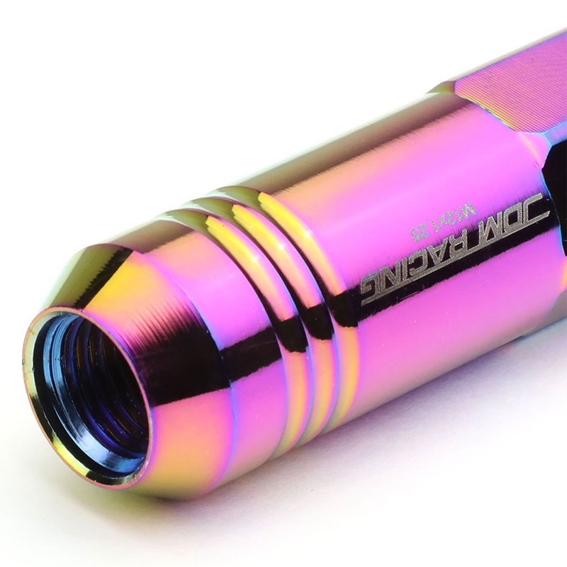 Neo Chrome Aluminum M12x1.25 60MM Hexagon Open Acorn Tuner 20x Conical Lug Nuts-Accessories-BuildFastCar