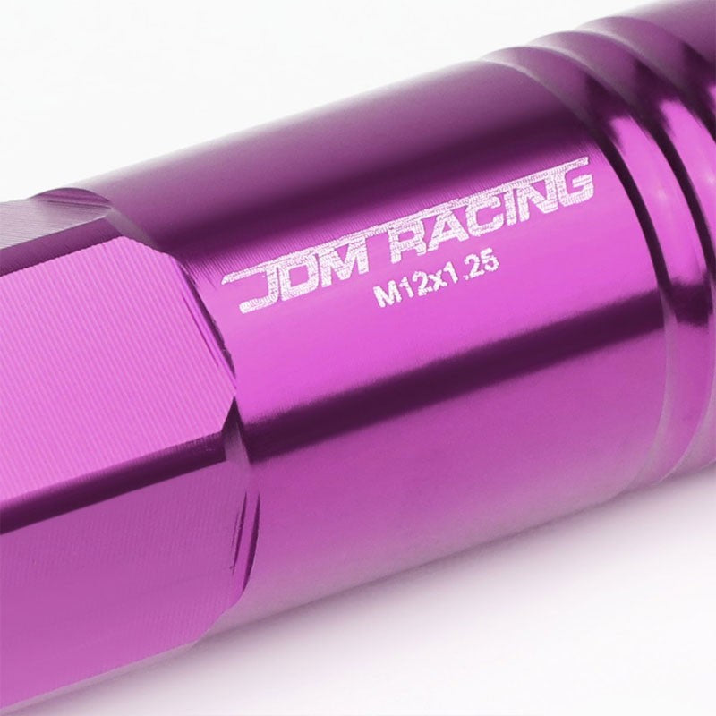 Purple Aluminum M12x1.25 60MM Hexagon Open End Acorn Tuner 20x Conical Lug Nuts-Accessories-BuildFastCar
