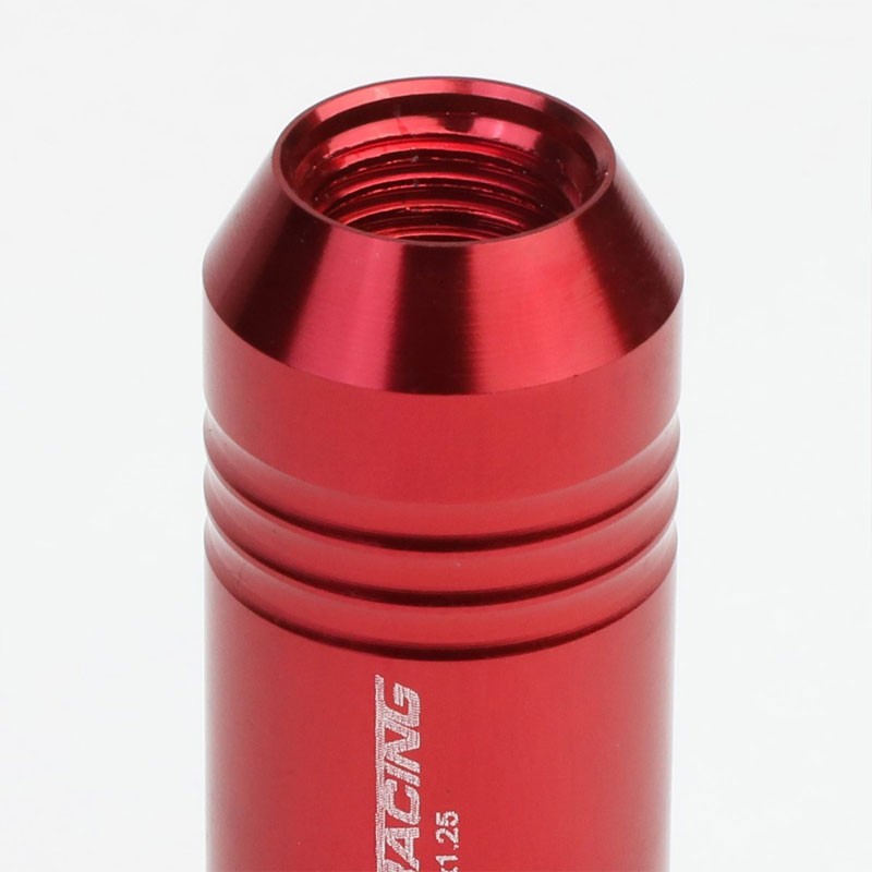 Red Aluminum M12x1.25 60MM Hexagon Open End Acorn Tuner 20x Conical Lug Nuts-Accessories-BuildFastCar