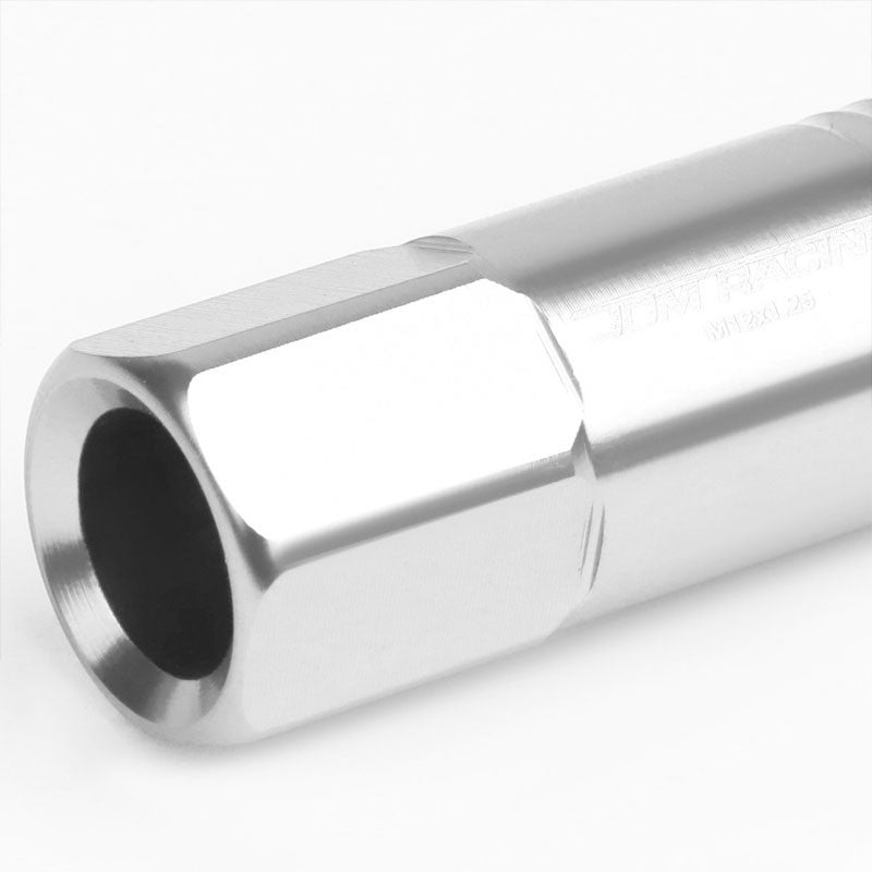 Silver Aluminum M12x1.25 60MM Hexagon Open End Acorn Tuner 20x Conical Lug Nuts-Accessories-BuildFastCar