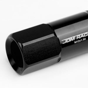 Black Aluminum M12x1.50 60MM Hexagon Open End Acorn Tuner 20x Conical Lug Nuts-Accessories-BuildFastCar