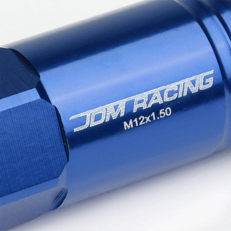 Blue Aluminum M12x1.50 60MM Hexagon Open End Acorn Tuner 20x Conical Lug Nuts-Accessories-BuildFastCar