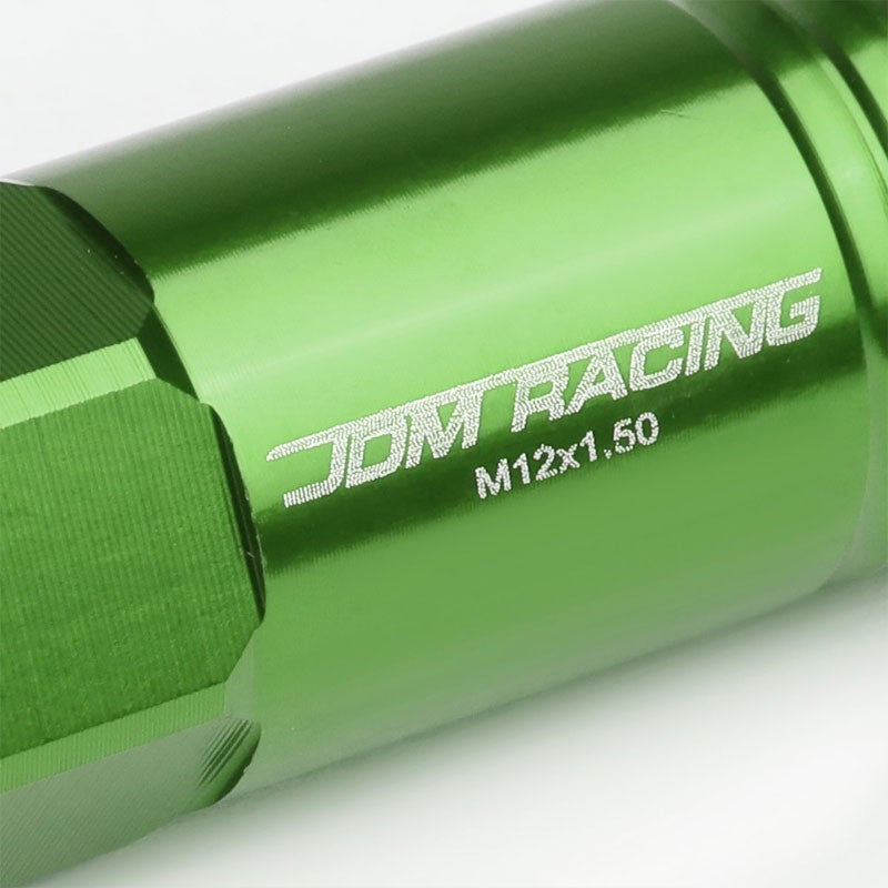 Green Aluminum M12x1.50 60MM Hexagon Open End Acorn Tuner 20x Conical Lug Nuts-Accessories-BuildFastCar