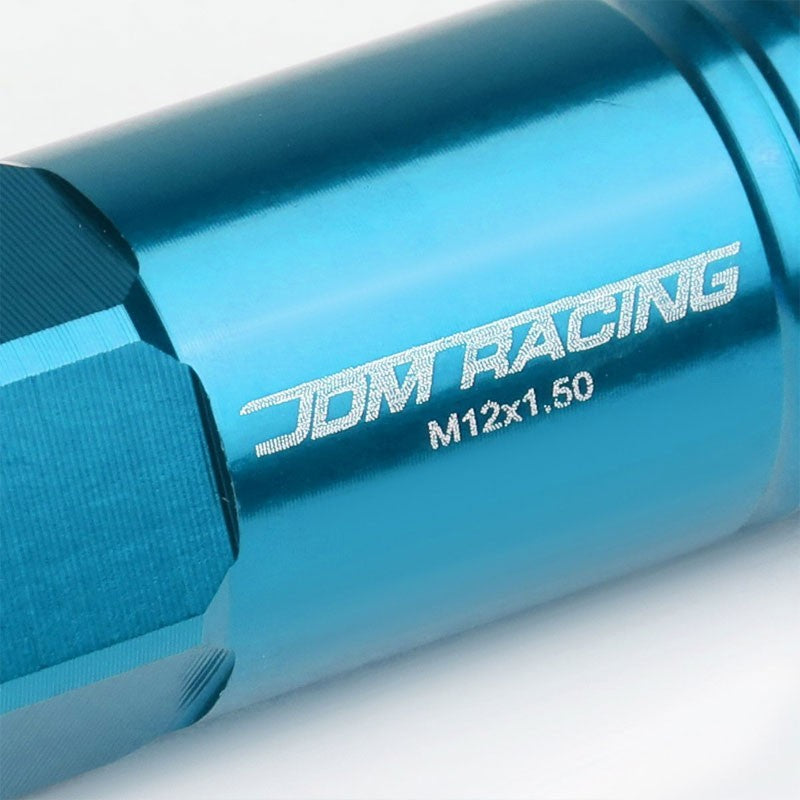 Light Blue Aluminum M12x1.50 60MM Hexagon Open Acorn Tuner 20x Conical Lug Nuts-Accessories-BuildFastCar