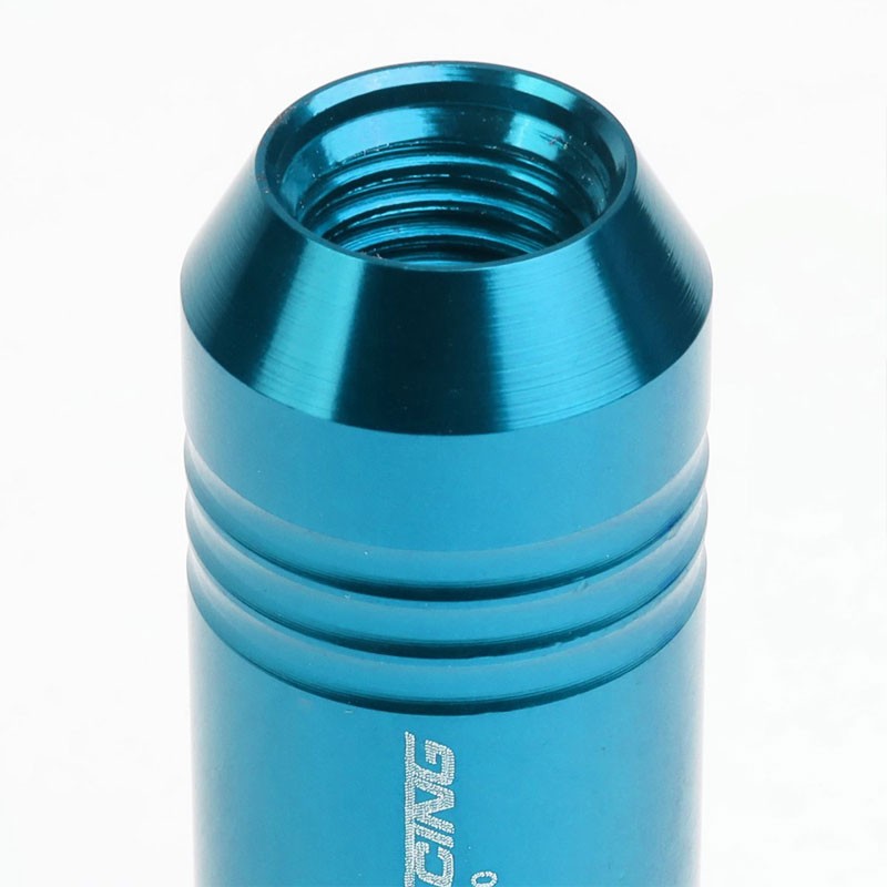 Light Blue Aluminum M12x1.50 60MM Hexagon Open Acorn Tuner 20x Conical Lug Nuts-Accessories-BuildFastCar