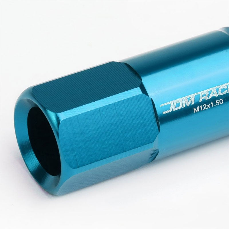 Light Blue Aluminum M12x1.50 60MM Hexagon Open Acorn Tuner 20x Conical Lug Nuts-Accessories-BuildFastCar