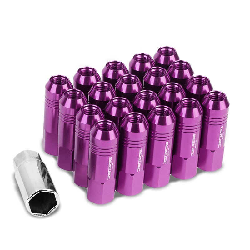 Purple Aluminum M12x1.50 60MM Hexagon Open End Acorn Tuner 20x Conical Lug Nuts-Accessories-BuildFastCar