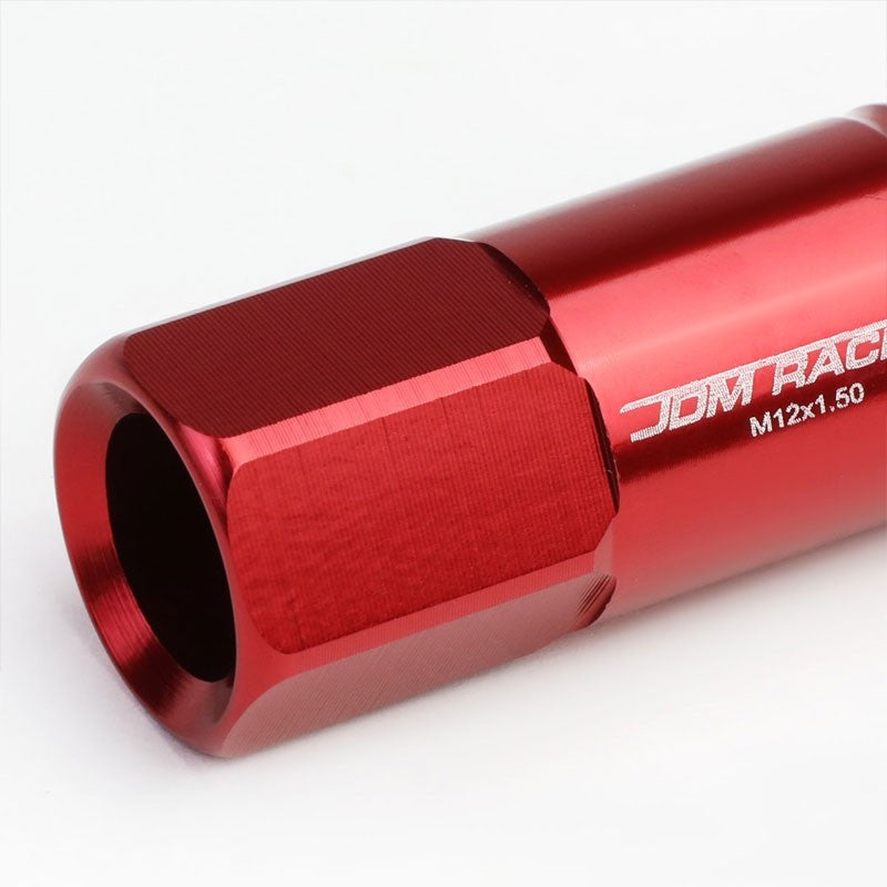 Red Aluminum M12x1.50 60MM Hexagon Open End Acorn Tuner 20x Conical Lug Nuts-Accessories-BuildFastCar