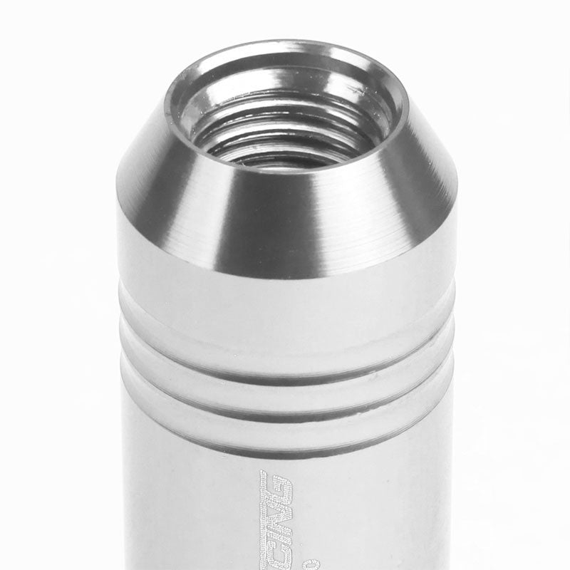 Silver Aluminum M12x1.50 60MM Hexagon Open End Acorn Tuner 20x Conical Lug Nuts-Accessories-BuildFastCar