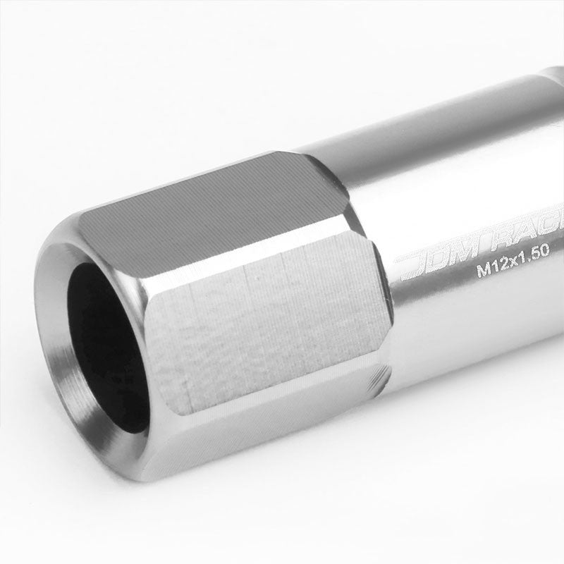 Silver Aluminum M12x1.50 60MM Hexagon Open End Acorn Tuner 20x Conical Lug Nuts-Accessories-BuildFastCar